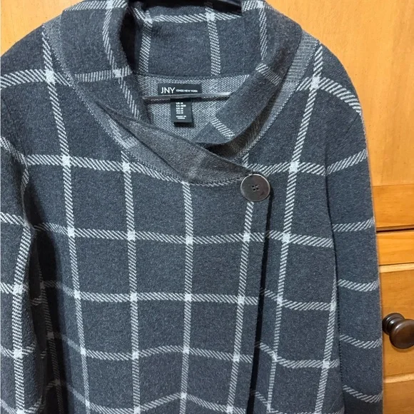 Gray Plaid Button-Up Sweater - Picture 5 of 5